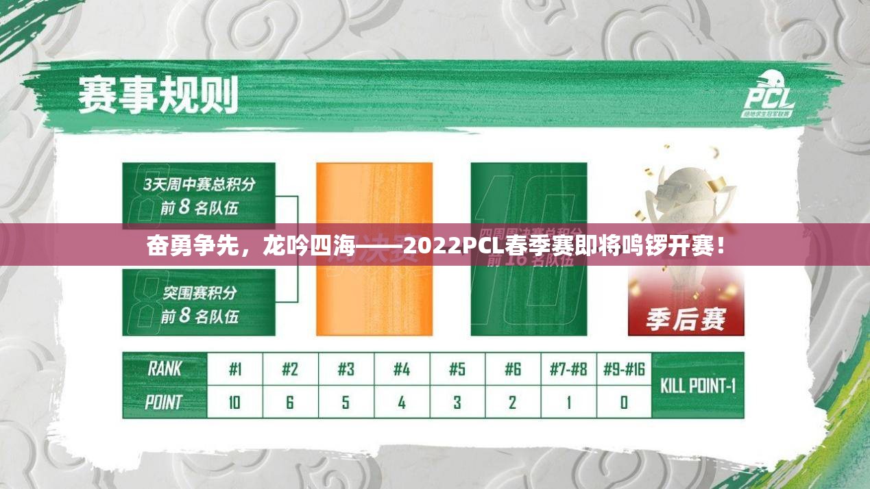 奋勇争先，龙吟四海——2022PCL春季赛即将鸣锣开赛！