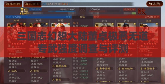 三国志幻想大陆董卓极恶无道专武强度调查与评测